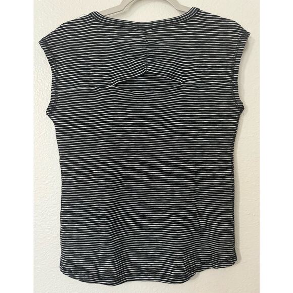 T by Talbots Black and White Striped Cap Sleep Shirt Size Small - Picture 3 of 6